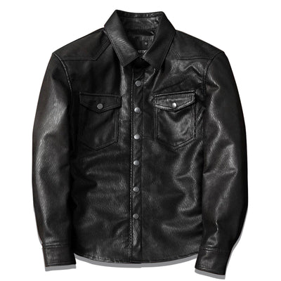 Super Soft Lapel Shirt Leather Jacket