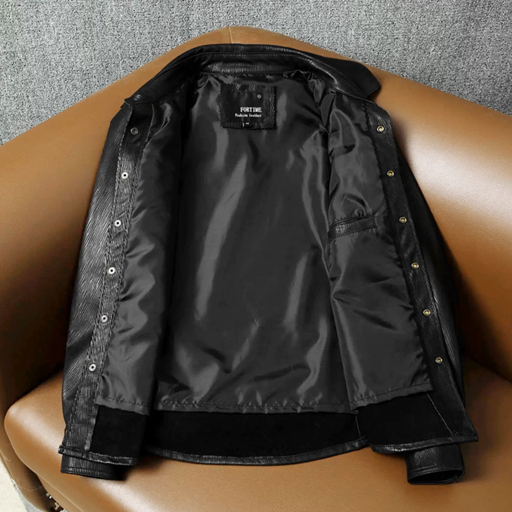 Super Soft Lapel Shirt Genuine Leather Jacket