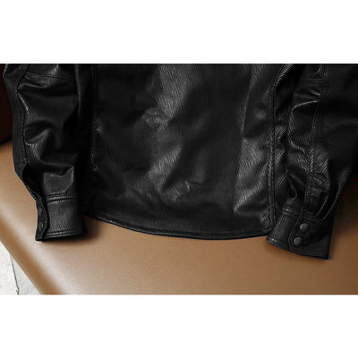 Super Soft Lapel Shirt Genuine Leather Jacket