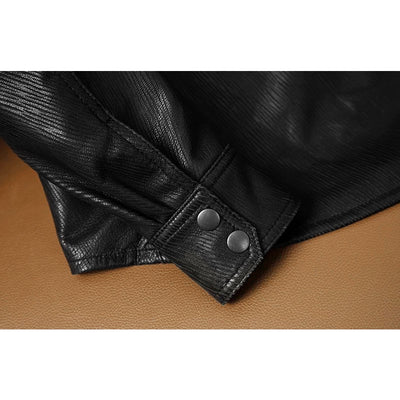 Super Soft Lapel Shirt Genuine Leather Jacket