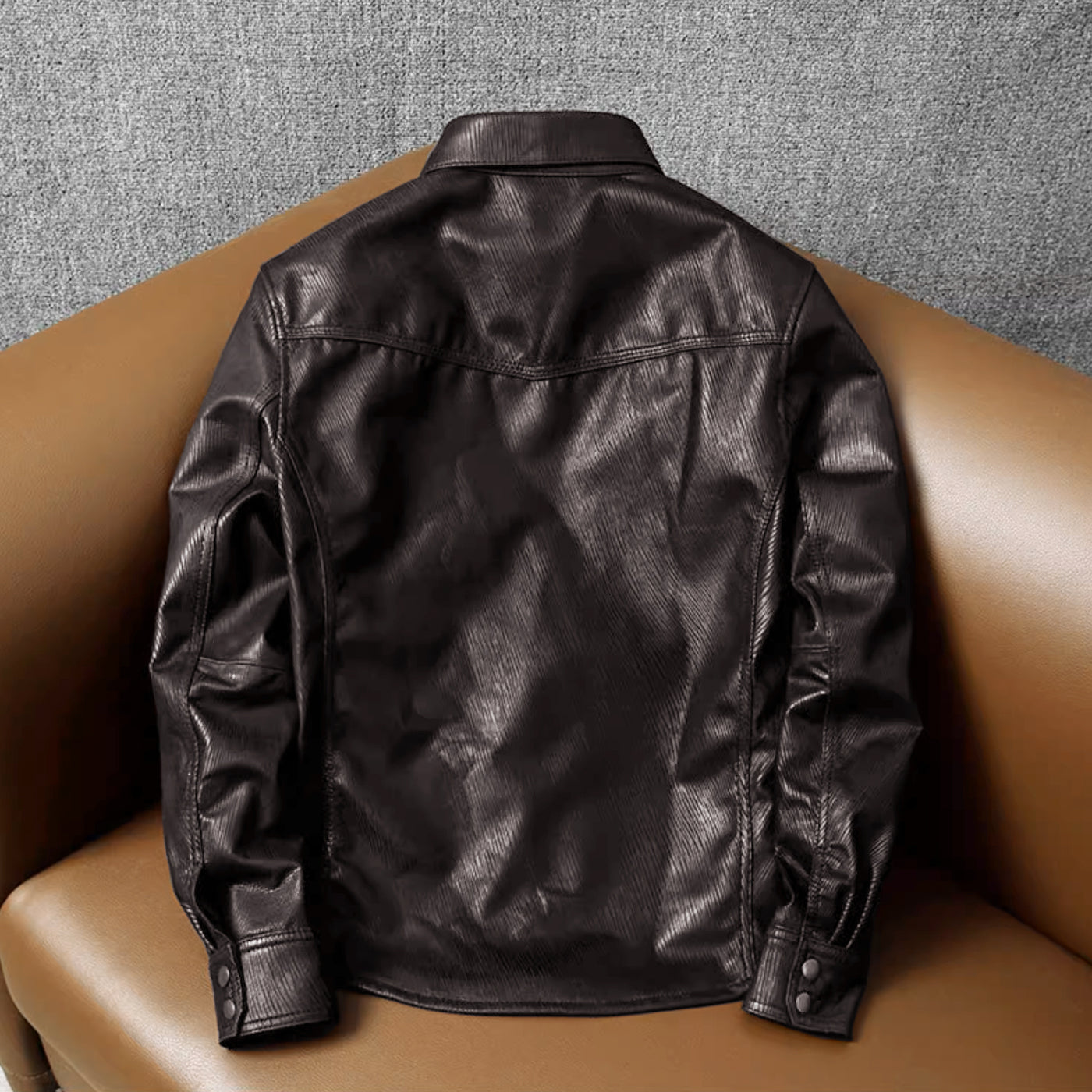 Super Soft Lapel Shirt Genuine Leather Jacket