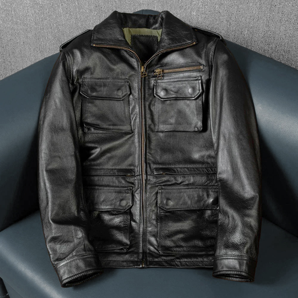 M6 Soft Cowhide Motorcycle Leather Jacket