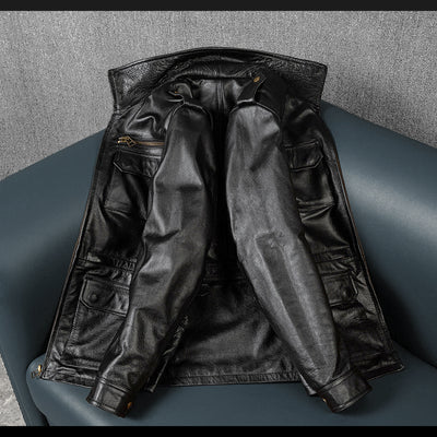 M6 Soft Cowhide Motorcycle Leather Jacket