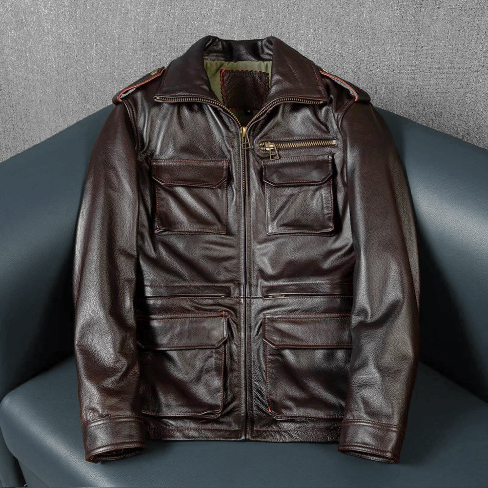 M6 Soft Cowhide Motorcycle Leather Jacket