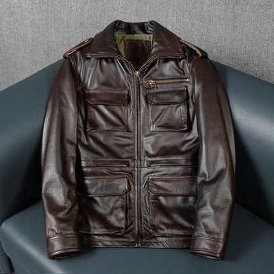M6 Soft Cowhide Motorcycle Leather Jacket