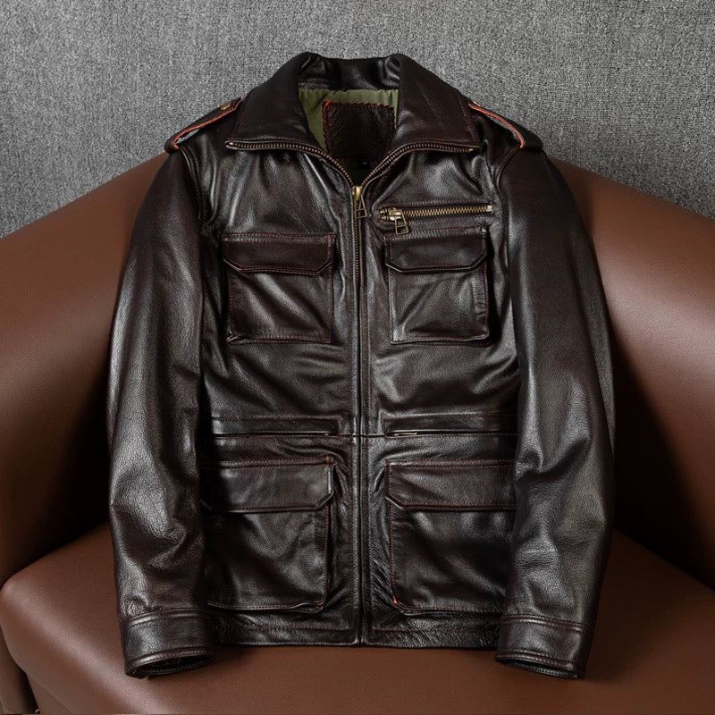 M6 Soft Cowhide Motorcycle Leather Jacket