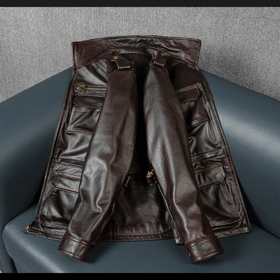 M6 Soft Cowhide Motorcycle Leather Jacket