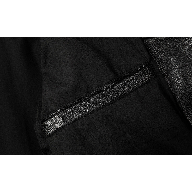 Plaid Stripes Motorcycle Genuine Leather Jacket