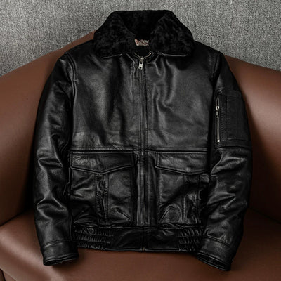 Large Size Black Cotton Motorcycle Leather Jacket