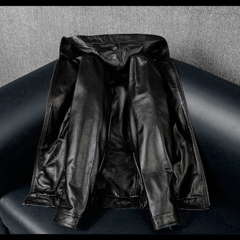 Hooded Black Motorcycle Genuine Leather Jacket