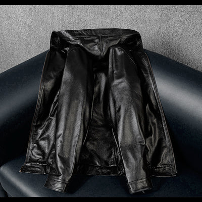 Hooded Black Motorcycle Genuine Leather Jacket