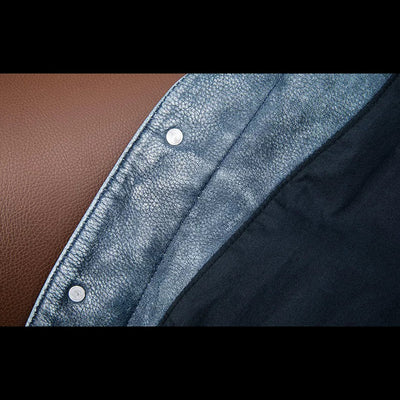 Amekaji Distressed Blue Denim Genuine Leather Jacket