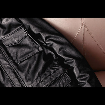 Motorcycle Mid-Length Windbreaker Leather Jacket