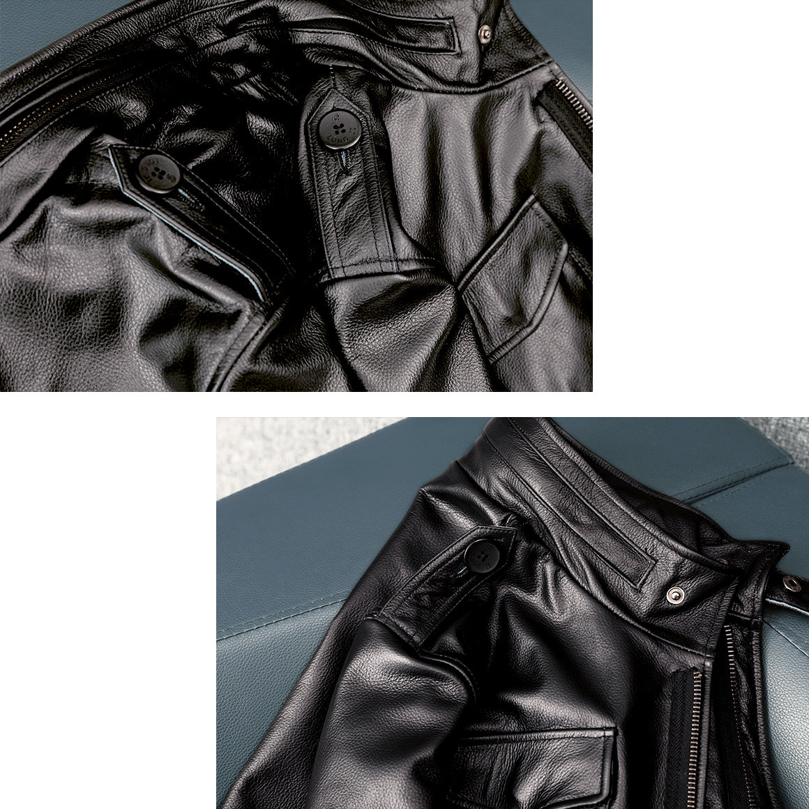 Motorcycle Mid-Length Windbreaker Genuine Leather Jacket