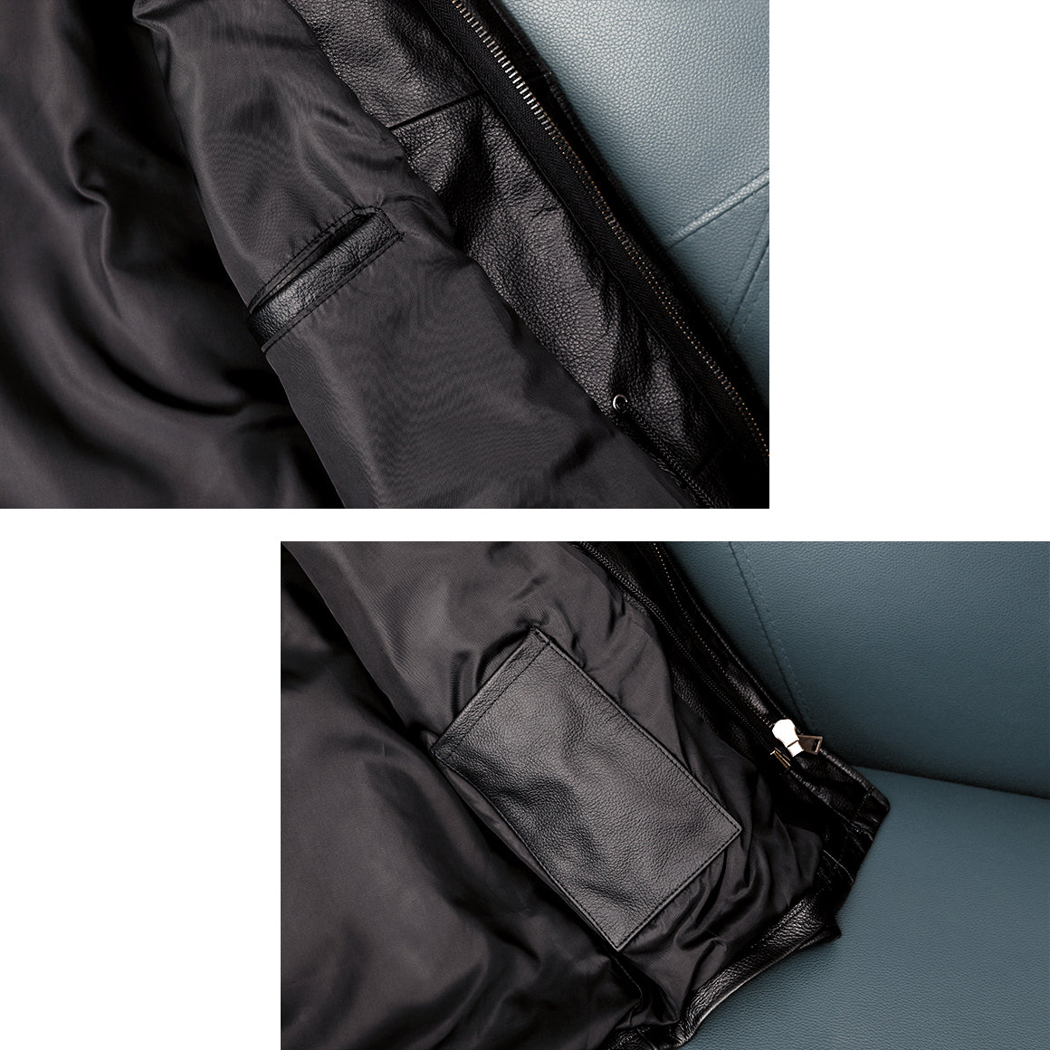 Motorcycle Mid-Length Windbreaker Genuine Leather Jacket