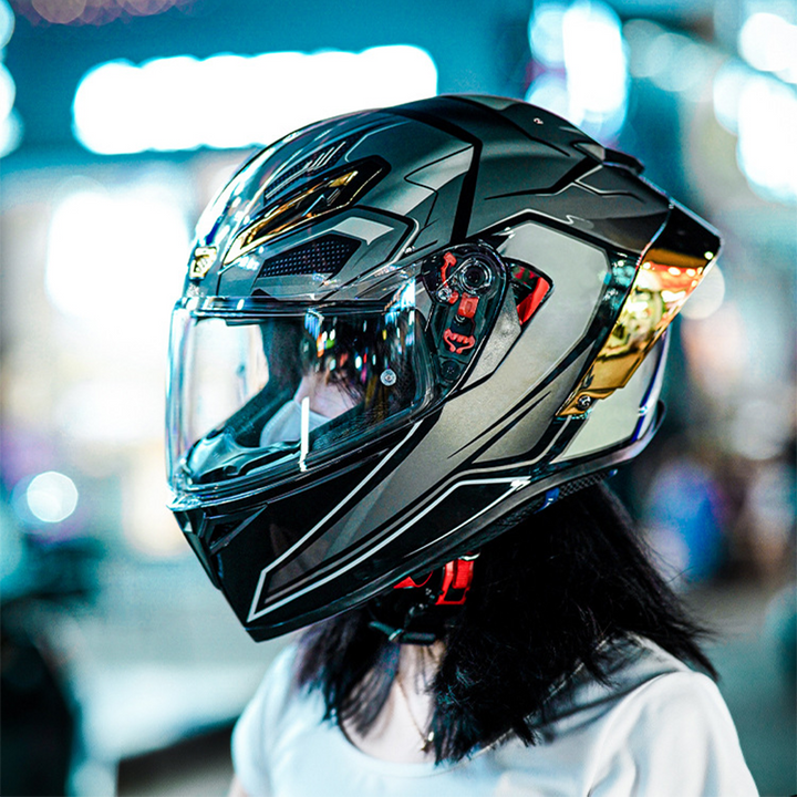 Full Face Motorcycle Helmet for Adult Men Women P7 Dual Visor – Biker Forward