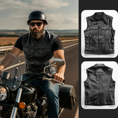 SOA Motorcycle Genuine Leather Vest