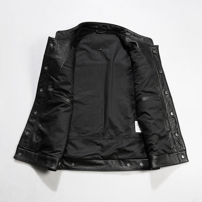 Multiple Pockets Mesh Leather Vest