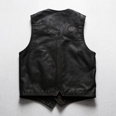 Amekaji Distressed Motorcycle Leather Vest