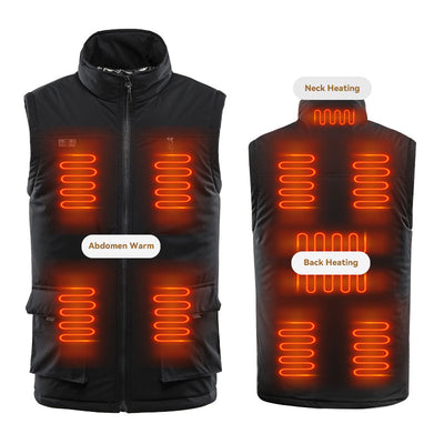 Men's Winter Casual Electric Heating Vest 10 Zones Warm Outdoor