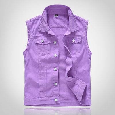 Lake Blue Casual Waistcoat Denim Vest
