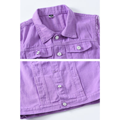 Lake Blue Casual Waistcoat Denim Vest
