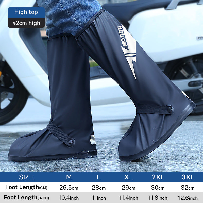 Non-Slip Waterproof Biker Rain Boot Shoe Covers With Reflector