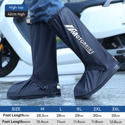 Non-Slip Waterproof Biker Rain Boot Shoe Covers With Reflector