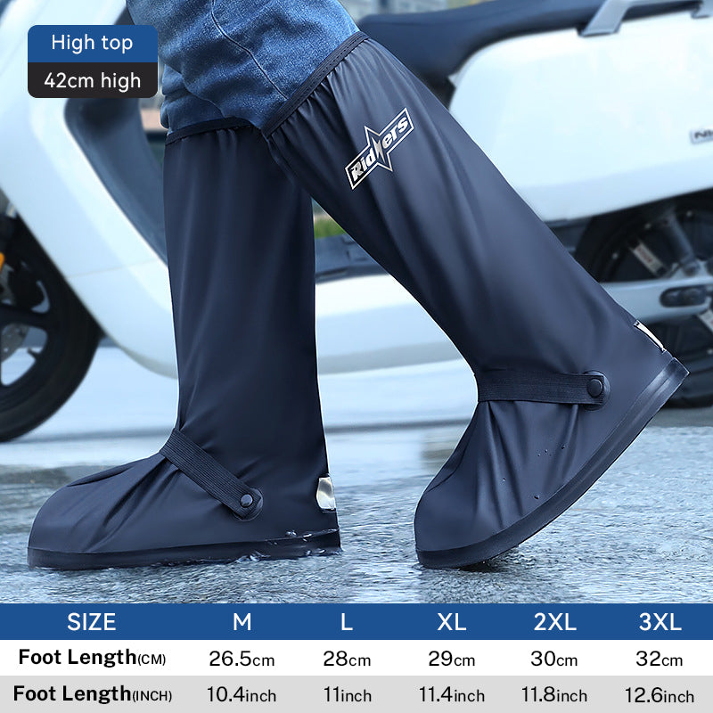 Non-Slip Waterproof Biker Rain Boot Shoe Covers With Reflector