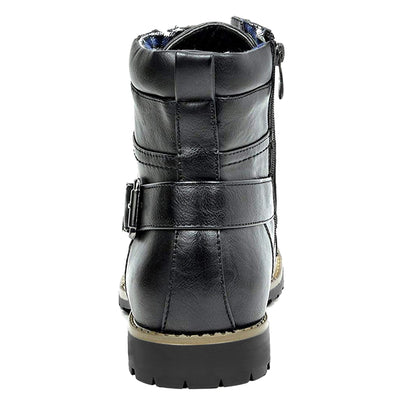 Men's Leather Two Zippers Motorcycle Boots