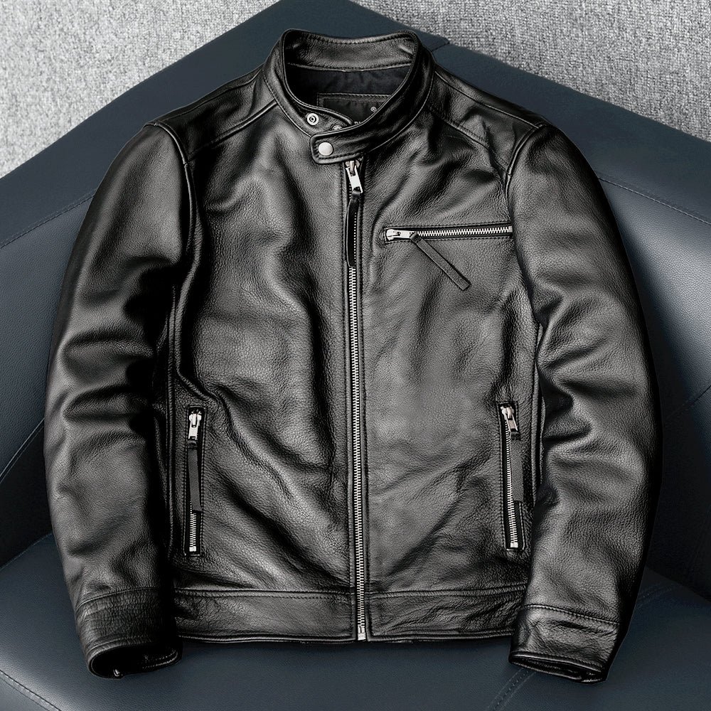Cowhide Black Leather Jacket