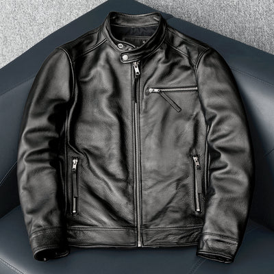 Cowhide Black Leather Jacket