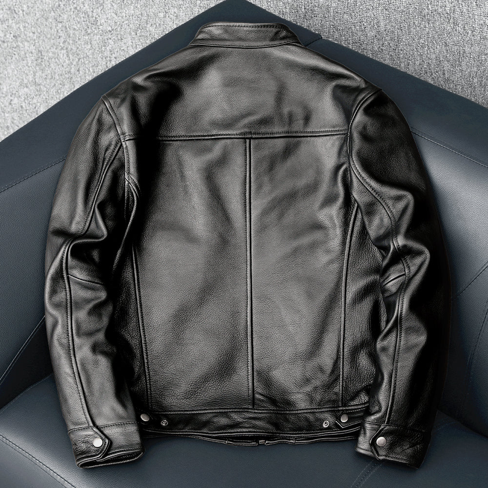 Cowhide Black Leather Jacket