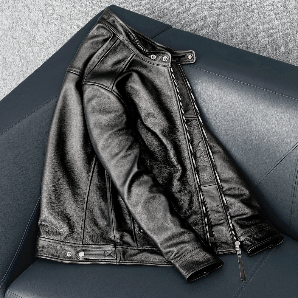 Cowhide Black Leather Jacket