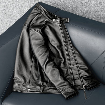 Cowhide Black Leather Jacket