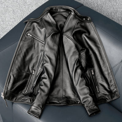 Cowhide Black Leather Jacket
