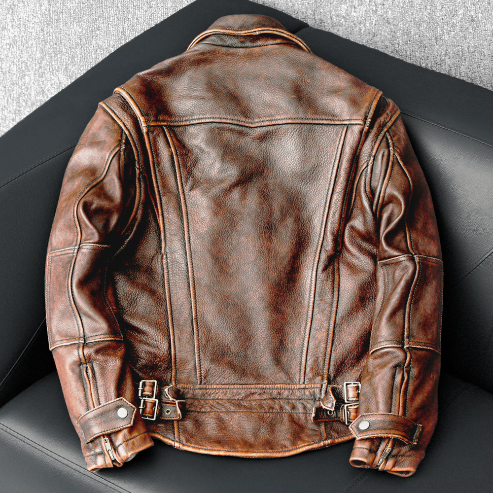 Amekaji Men's Cowhide Leather Jacket – Biker Forward