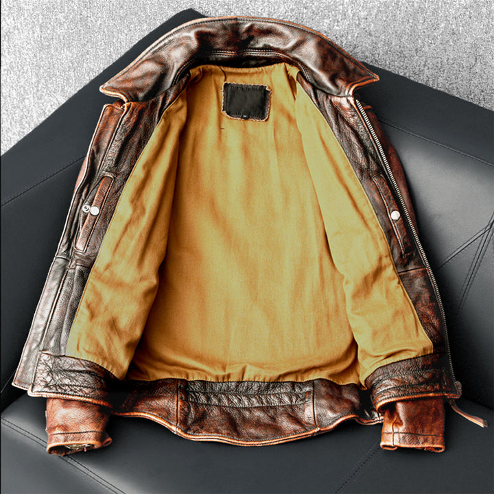 Amekaji Men's Cowhide Leather Jacket – Biker Forward