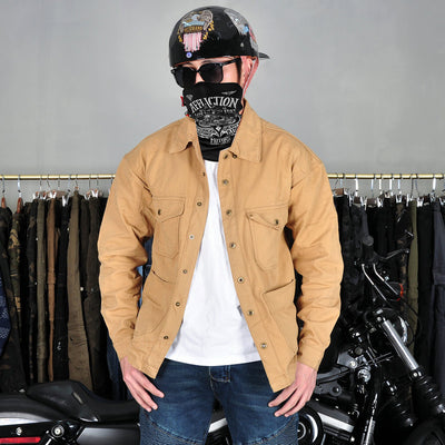 Motorcycle Protective Jacket Shirt - Khaki