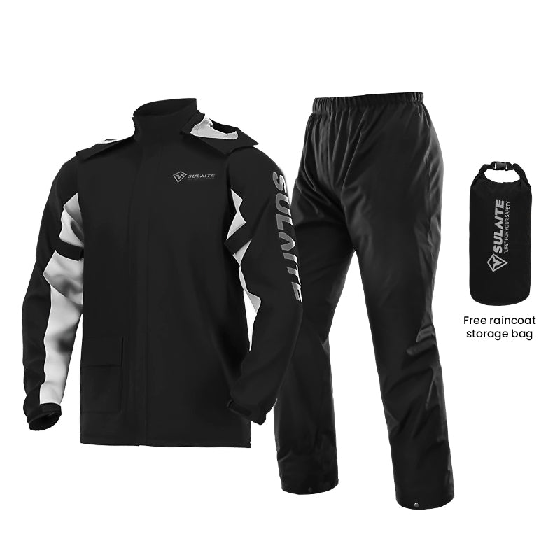 Motorcycle Split Raincoat Pants Suit with Hidden Shoe Covers