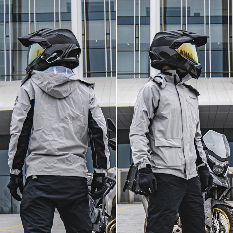 Motorcycle Split Raincoat Pants Suit with Hidden Shoe Covers