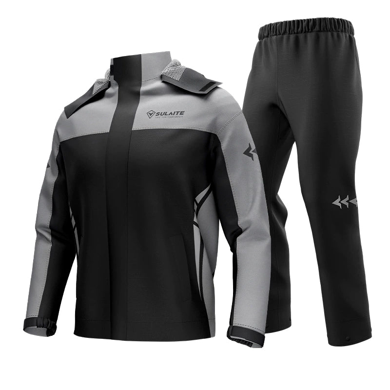 Split Riding Raincoat Pants Suit with Rain Boots