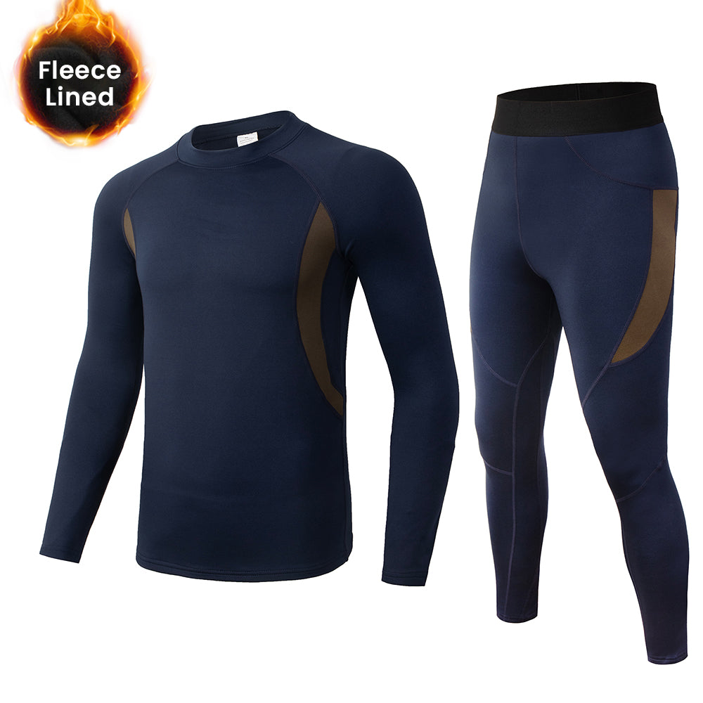 Men's Fleece-lined Thermal Underwear Set