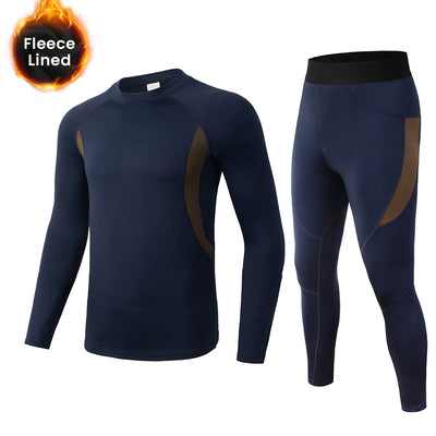 Men's Fleece-lined Thermal Underwear Set