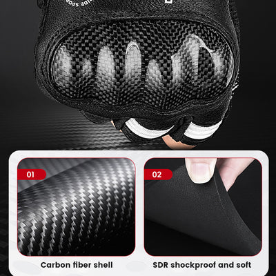 Summer Carbon Fiber Motorcycle Fingerless Gloves