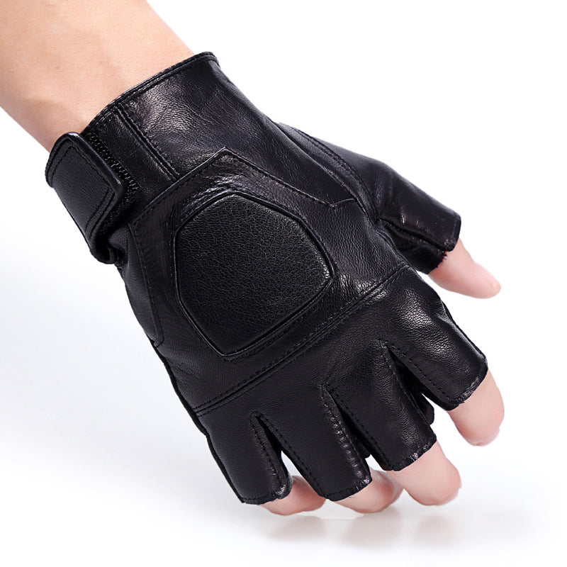 Outdoor Sports Leather Fingerless Gloves