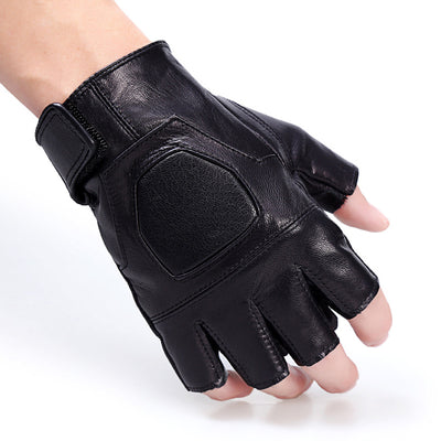 Outdoor Sports Leather Fingerless Gloves