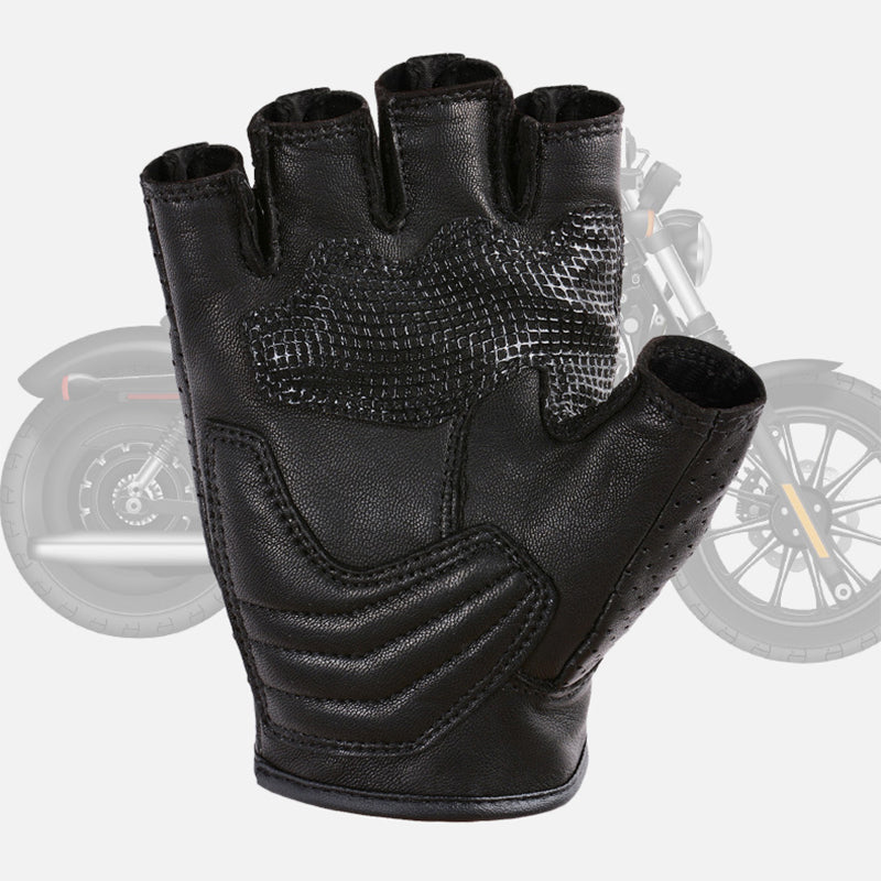 Summer Meshed Genuine Leather Fingerless Gloves