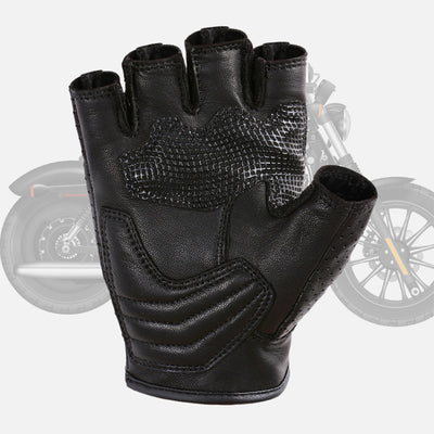 Summer Meshed Genuine Leather Fingerless Gloves