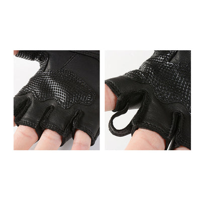 Summer Meshed Genuine Leather Fingerless Gloves